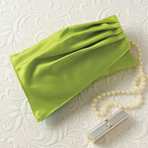 Kiwi Green Silk Evening Bag